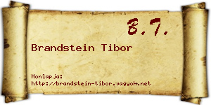 Brandstein Tibor névjegykártya